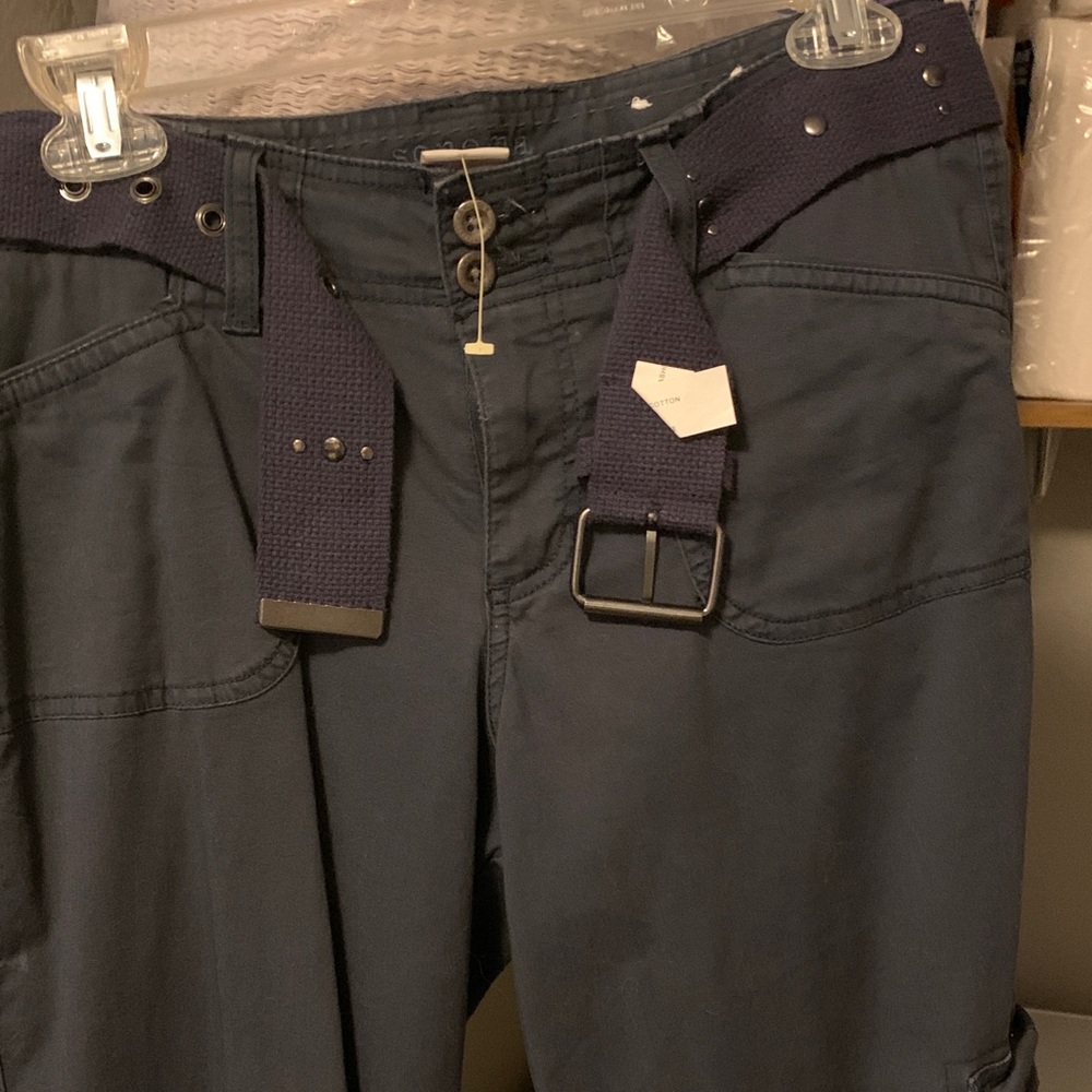 Womens Navy Pants with Belt